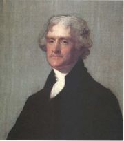 Thomas Jefferson, Edgehill Portrait of 1805 by Gilbert Stuart.  National Portrait Gallery, Washington, DC.